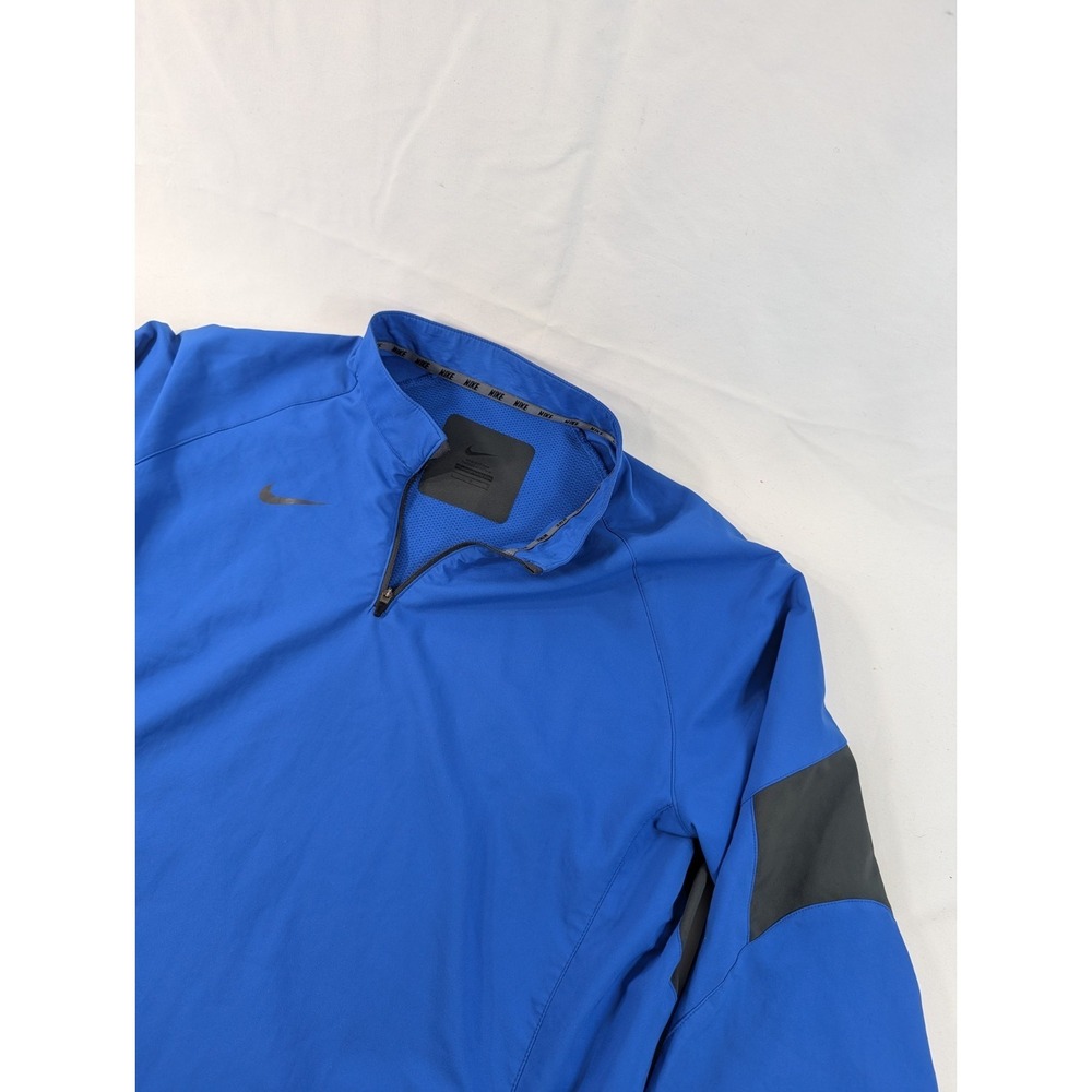 VTG Nike Jacket Mens Large Blue Quarter Zip Pullover Running Golf Outdoor Vented